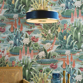 Alvaro 3 Light Single Pendant Brushed Brass and Blue Shade